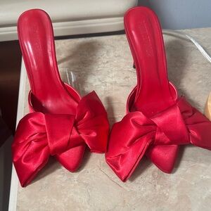 Chic Red Bow Women's Heels